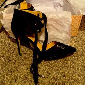 Sexy lace up Satin Stilettos Size 7.5